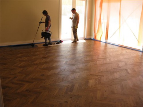 European Oak, being stained.