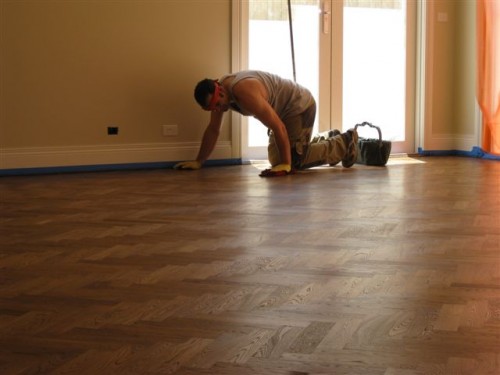 European Oak, being stained.