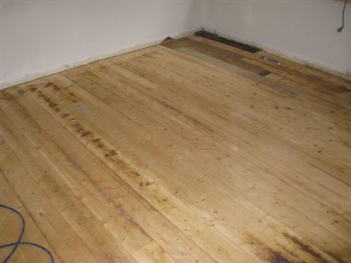 Old and relaid Baltic Pine - first cut